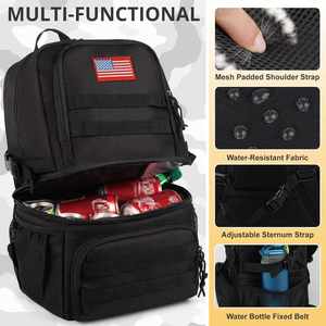 Mochila Táctica de Doble Compartimento para Hombre, Bolsa Térmica Grande para Almuerzo con 2 Compartimentos, Bolsa Térmica de Poliéster Suave - Product Image 5