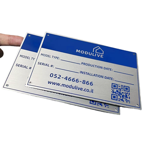 <span class=keywords><strong>Plaque</strong></span> signalétique en aluminium gravée sur mesure pour équipement <span class=keywords><strong>de</strong></span> machine Gravure gravée aluminium brossé peint en bleu - Product Image 4