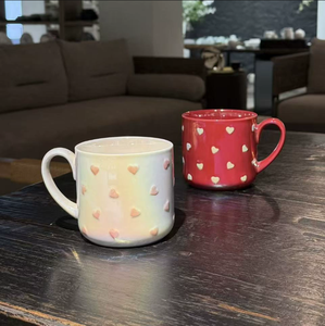 Taza de Cerámica Iridiscente con Corazón en Relieve 3D, Taza de Café para Parejas, Regalo de San Valentín o Boda, Personalizable al por Mayor - Product Image 4