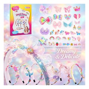 Girls Hair Hoop Craft Pack DIY Unicorn Crown Star Rhinestone <b>Bow</b> Accessories Birthday Party Supplies Toy <b>Gift</b> Favor - Product Image 4