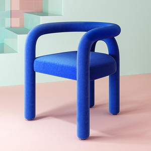 <span class=keywords><strong>Silla</strong></span> de Terciopelo Multicolor, Estilo Moderno y Minimalista, para Tocador, con Reposabrazos de Tubo Redondo Integrado y Estable, para Uso en Vestidor - Product Image 3