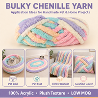 Fil chenille super doux et moelleux, épais et velouté, en polyester/acrylique Tuyi, idéal pour le crochet, le tricot et les couvertures confortables