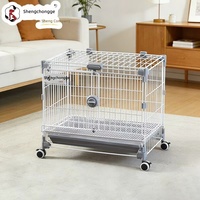 Cage d'élevage multifonctionnelle en acier inoxydable pour chiots, respirante, avec roues pivotantes, pour usage domestique ou en animalerie, idéale pour l'exercice des petits chiens