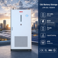 Système de stockage d'énergie par batterie LPR-ESL 261 kWh 832 V à refroidissement liquide pour C&I, 314 Ah LFP, 30-125 kW PCS, armoire extérieure IP55