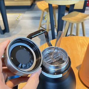 New Large Capacity 1500ml 1900ml Stainless Steel Thermos Cup Sports <b>Bottle</b> Unisex Big Belly Straw Cup <b>Bottle</b> - Product Image 6
