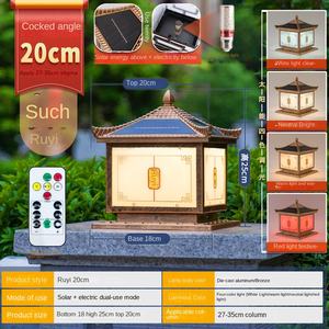 IP66 Waterproof Outdoor Aluminum Alloy Solar Gate <b>Post</b> Lamp LED <b>Light</b> for Garden/Villa/Yard/<b>Fence</b> Pillar CRI95 5-Year Warranty - Product Image 6