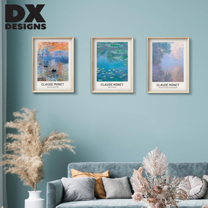 Lot de 3 tableaux encadrés 30x40 cm Claude Monet, <span class=keywords><strong>Impression</strong></span> Sunrise, Nénuphars, impressions sur toile pour salon, chambre, décoration intérieure - Product Image 6