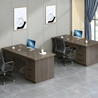 Bureau d'ordinateur moderne rectangulaire pour la maison avec armoire et tiroir verrouillable