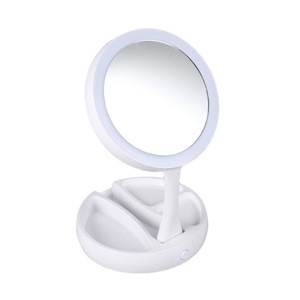 Espejo de Maquillaje con Luz Regulable, Aumento de <span class=keywords><strong>6</strong></span> Pulgadas, Iluminación con Control de Botones, Espejo Plegable Fácil de Transportar, Recargable por USB - Product Image 6