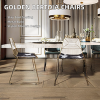 Chaises de salle à manger modernes en treillis métallique Golden Bertoia pour appartement et hôtel avec fonction de refroidissement