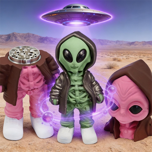 Rukioo Portable 63mm-3 Zinc Alloy & Plastic Alien Design <b>Herb</b> <b>Grinder</b> for Tobacco & Spice - Product Image 1