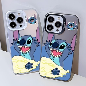 Coque de téléphone portable motif dessin animé mignon imprimé UV pour iPhone 17 Pro Max 16 15 Plus 15 14 13, couleurs argentées, coque arrière IMD - Product Image 1