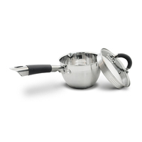 Ensemble d'ustensiles de cuisine en acier inoxydable durable personnalisé, surface polie miroir, compatible induction, couvercle en verre, métal durable