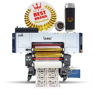 Impresora UV <span class=keywords><strong>DTF</strong></span> Locor de 24 Pulgadas, Máquina Digital con 3/4 Cabezales I3200, Tinta UV, Rollo de Etiquetas Adhesivas con Lámina Dorada, <span class=keywords><strong>Impresión</strong></span> de Logotipos Personalizados, Nuevo - Product Image 1