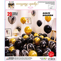 Ballons en latex bleus de 10 pouces effet agate, style macaron, pour enfants, coloris dessin animé, épaissis, résistants aux éclats, décorations