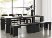 Table à manger transformable avec cadre en bois au design moderne, couleur au choix, extensible, pour salle à manger