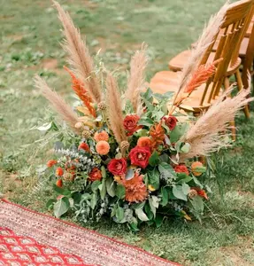 E-2928波西米亚婚礼家居摆件花卉装饰天然干潘帕斯草婚礼花干潘帕斯草婚礼装饰