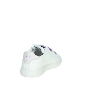 Zapatillas Puma para Niña, Blancas y Moradas, con Cierre de Velcro, Modernas, de Lona - Product Image 3