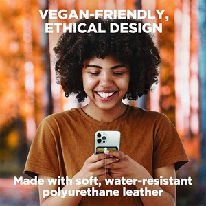 Custom Slim RFID Leather Bifold Magnetic Card <b>Wallet</b> Organizer Card <b>Holder</b> Secure Design with 2 Card Slots for iPhone - Product Image 5