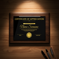 Plaque de récompense personnalisée en bois massif poli de haute qualité, écologique, imprimée UV et gravée, pour cadeaux de bienvenue, entreprises et bien-être public