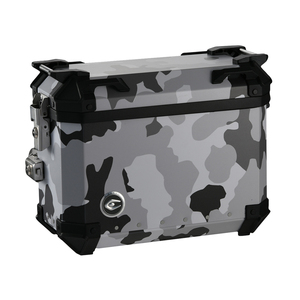 COOCASE 28L Black and white camouflage Motorcycle Side Box Aluminum Tail Box Rear Case Motorcycle Top Box