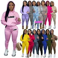 XS-3XL 2022 Frauen Kleidung Crop Top Dicker Hoodie Zweiteilige Hose Set Jogger Sets Outfits 2-teiliges Sweat suit Set Frauen