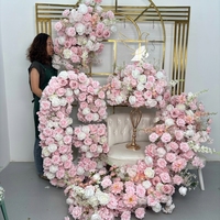 Décorations de table de mariage, centre de table en fleurs roses, boules de fleurs artificielles