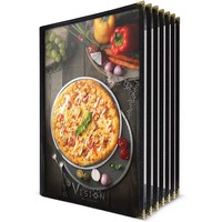 Grosir Pabrik 6 halaman 12 tampilan transparan PVC PU kulit tepi Restoran Menu penutup 8.5x11 inci buku Menu ukuran A4