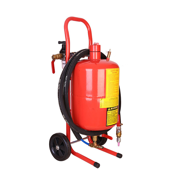 10 Gallon Pot Sand Blasting Machine 125 PSI High Pressure Air Sand Blasting Kit W/6" Wheels Red High Pressure Rust Removal