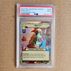 Plc <span class=keywords><strong>Boba</strong></span> <span class=keywords><strong>Fett</strong></span> Hyperspace Foil # 442 - Psa 9 Star Unlimited Sor Wholesale - Product Image 1