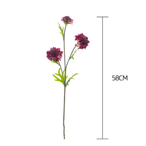 Fleurs artificielles de scabiosa faites à la main style INS, fleurs réalistes <span class=keywords><strong>en</strong></span> tissu pour coussinets de broderie, pour décoration de maison bohème, cottagecore et de Noël - Product Image 3