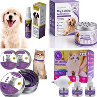 Kit apaisant aux phéromones pour animaux de compagnie anti-anxiété - Collier apaisant + Spray + Diffuseur + Gel pour chiens et chats, aide comportementale pour soulager le stress