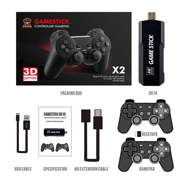 GD10 Game Stick 4K HD Retro Video Game Console 64GB/128GB Game Stick X2 Plus Classic Gaming Stick Consola Consolas De Videojuego