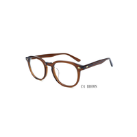 Gafas de Sol Retro de Acetato Hechas a Mano de Diseño Clásico 2026, Monturas de Gafas Graduadas para Mujer y Hombre con Patrón Sólido
