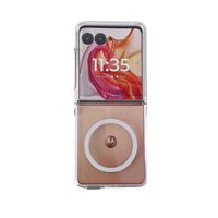 Coque en TPU acrylique Anti-chute Anti-jaune transparente pour Motorola Razr 50/50 ultra/50S Support magnétique charge sans fil