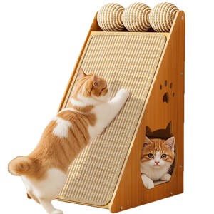 Triangular Wooden Scratcher Bed Claw-Sharpening Toy Vertical Climbing Frame <b>Scratch</b> <b>Post</b> - Product Image 5