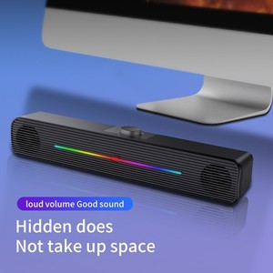 Barra de Sonido RGB USB, Mini Altavoz con Subwoofer LED para Computadora de Escritorio, Juegos y Laptop - Product Image 1