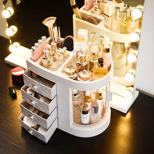Organisateur de maquillage pour influenceurs TikTok, boîte de rangement de bureau avec tiroirs, compartiment transparent de 35L pour les soins de la peau et les rouges à lèvres - Product Image 1