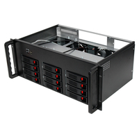 Boîtier de serveur 4U 19 pouces ATX en alliage d'aluminium, montage en rack, profondeur réduite, 12 baies HotSwap avec ventilateur pour châssis IPFS, en stock