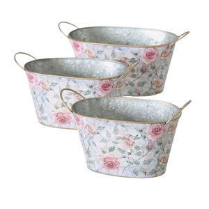 Jardinières en zinc galvanisées pour l'intérieur et l'extérieur Jardinière en métal pour la décoration de la maison et du jardin - Product Image 1