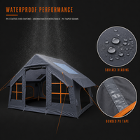 Tente de camping gonflable de luxe personnalisée, imperméable, portable, familiale, grande, pliable, pour le glamping, tente de maison, tente d'air pour l'extérieur