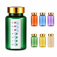 Bouteilles en plastique PET écologiques et recyclables de 120 ml, hermétiques, avec logo personnalisé, économiques, pour le stockage de capsules domestiques