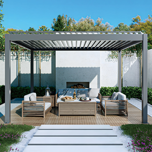 Pergola moderne motorisée de haute qualité avec toit à lamelles en aluminium, gazebo, terrasse, pavillon <span class=keywords><strong>pour</strong></span> patio, véranda - Product Image 5