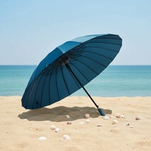 Parapluie de golf surdimensionné semi-automatique à double auvent, nouveau style chinois, avec poignée, motif et couleur personnalisés - Product Image 1