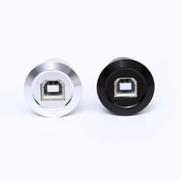 Connecteur automobile en aluminium de 22 mm de diamètre de montage, USB 2.0 femelle B vers femelle A, connexions filaires 1,5 A 12 V
