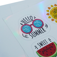 Grosir kustom tahan air holografik bening berlian tekstil stiker lembar A3 A4 Inkjet printtable untuk kacamata