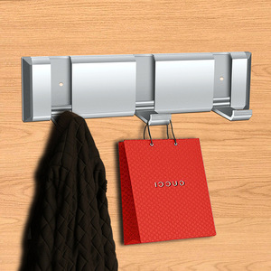 Zuo Gang Wall Mounted Stainless Steel Clothes <b>Hook</b> Self Adhesive Coat Rack Minimalist Design Rectangle Shape Folding <b>Hook</b> - Product Image 1