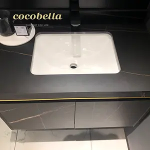 Tocador de baño de 30 pulgadas con diseño Popular montado en la pared, tocador de madera sólida para Hotel, 5 años