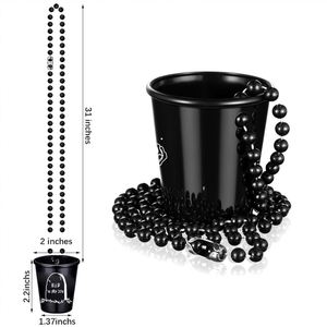 Célébration du 30e anniversaire - Verres à vin en plastique noir avec cordons pour les enterrements de vie de jeune fille et les thèmes d'Halloween - Product Image 4