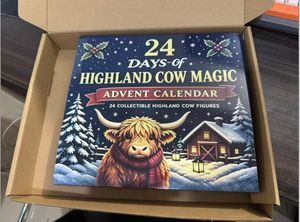24-Tage-Adventskalender mit Highland-Kuh-Magie, 3D-Mini-Figuren aus Harz, Überraschungsbox, Weihnachts-Countdown-Kalender, Feiertagsgeschenk - Product Image 3